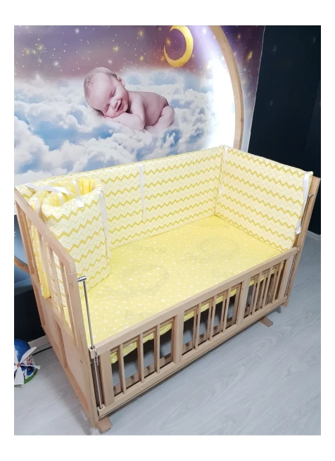 Sarı İnce Zigzag Yıldız Desen