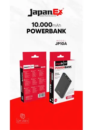 Japanex JP10A 10.000mah Powerbank  Taşınabilir Şarj Cihazı