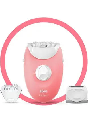 Braun Silk-Épil 3 3277 Smartlight, 2 Hız Ayarı, Kablolu Epilatör / Pembe